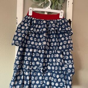 Stylish Blue and Red Polka Dot Skirt